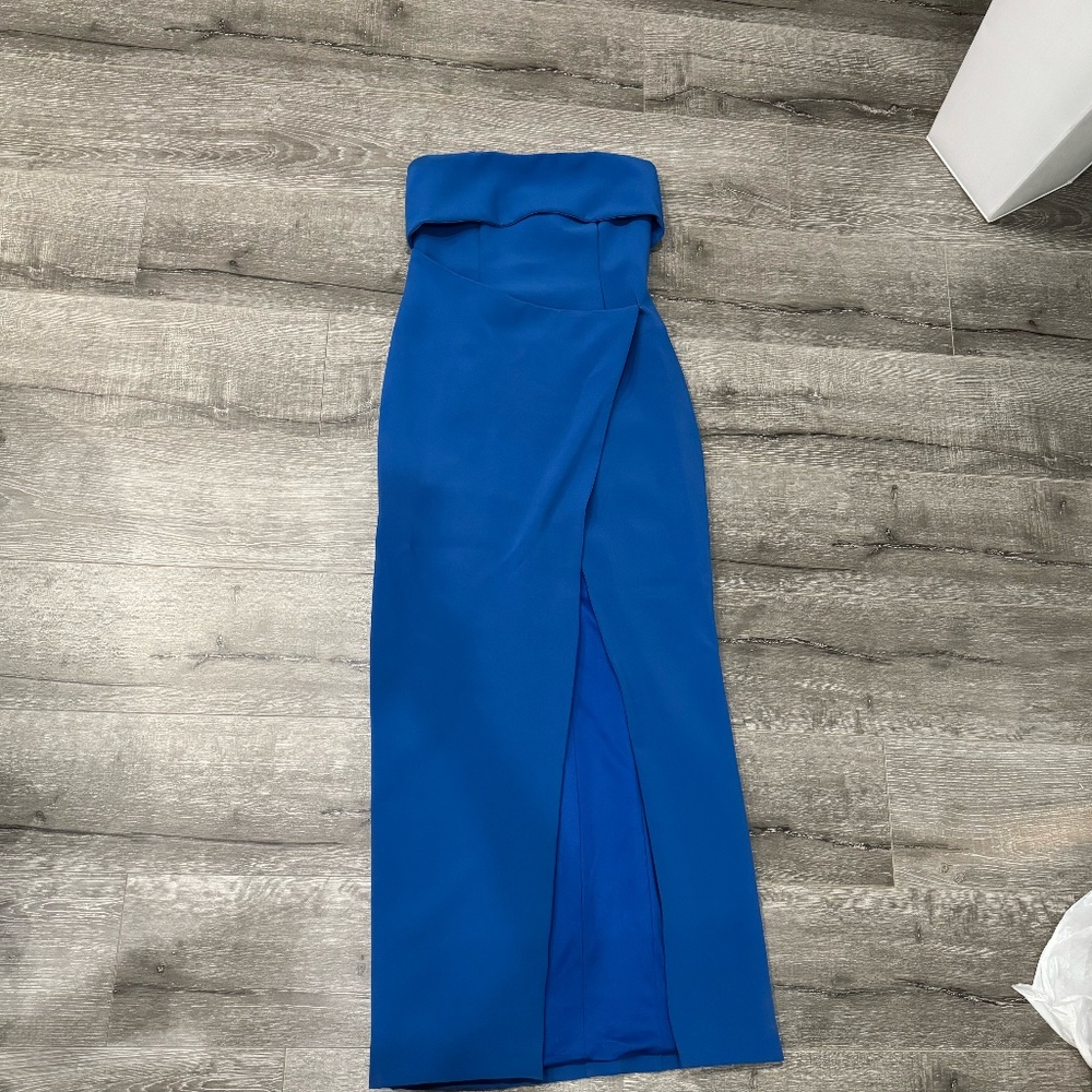 Rubber Ducky Productions, Inc. Royal Blue Strapless Maxi Dress